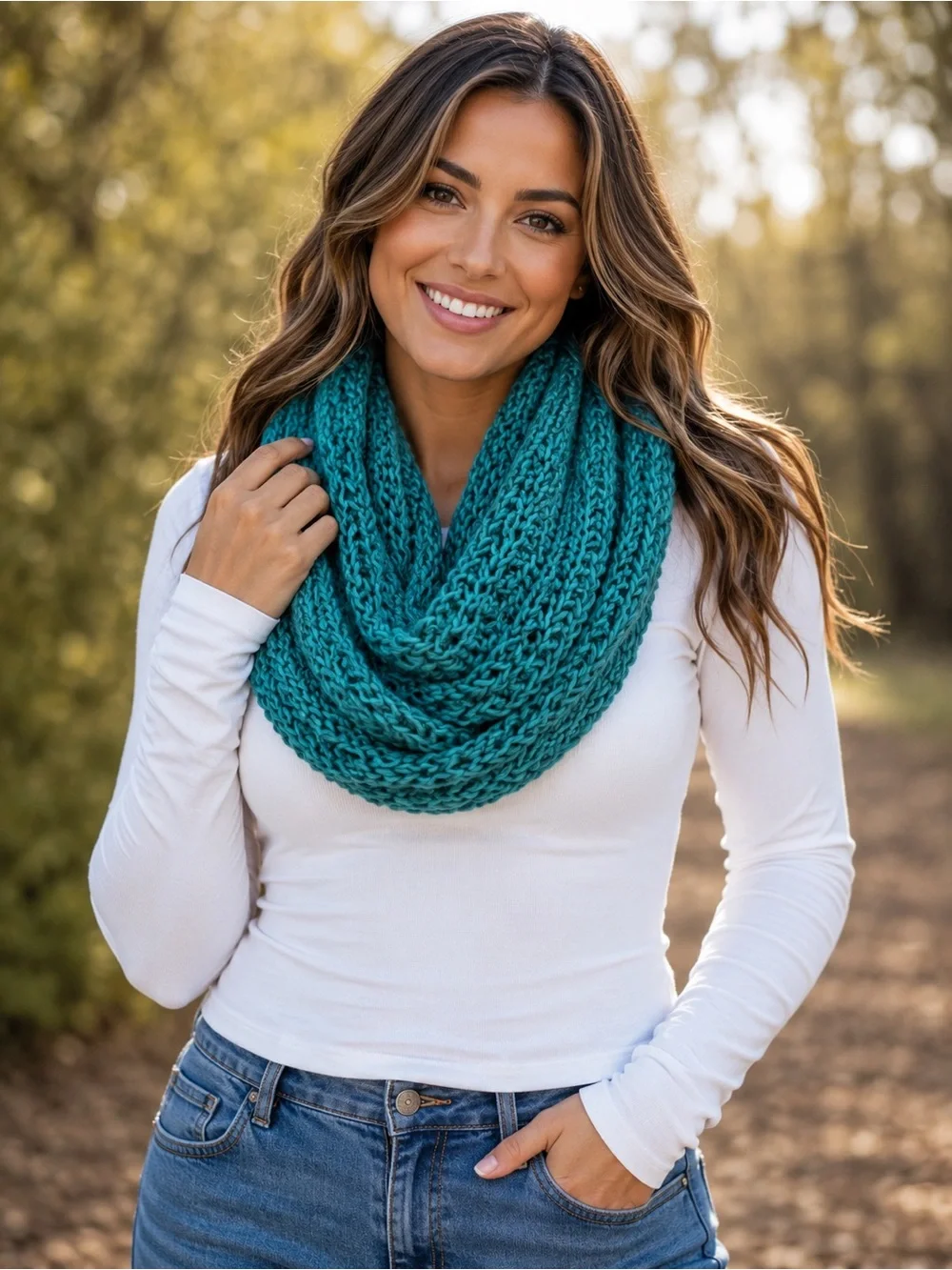 Rikka Chunky Ribbed Knit Infinity Loop Scarf